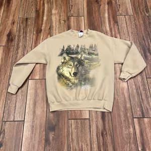 Vintage American Wildlife Grey Wolf Sweatshirt